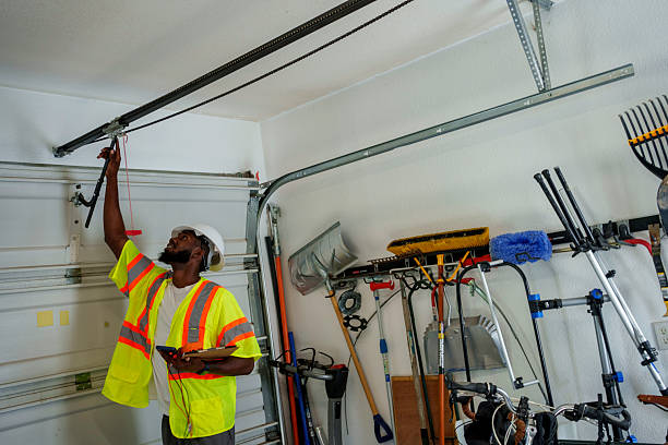 Professional Garage Door Installation technician working in Lake Ronkonkoma, NY
